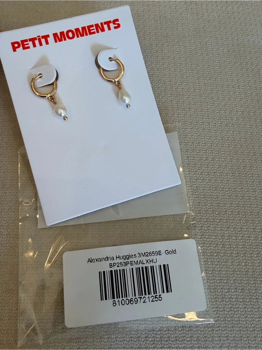 Gold Hoop Earrings with White Pearl Drops
